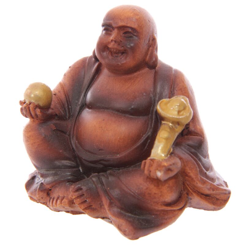 Load image into Gallery viewer, Mini hout-effect chinese lachende boeddha
