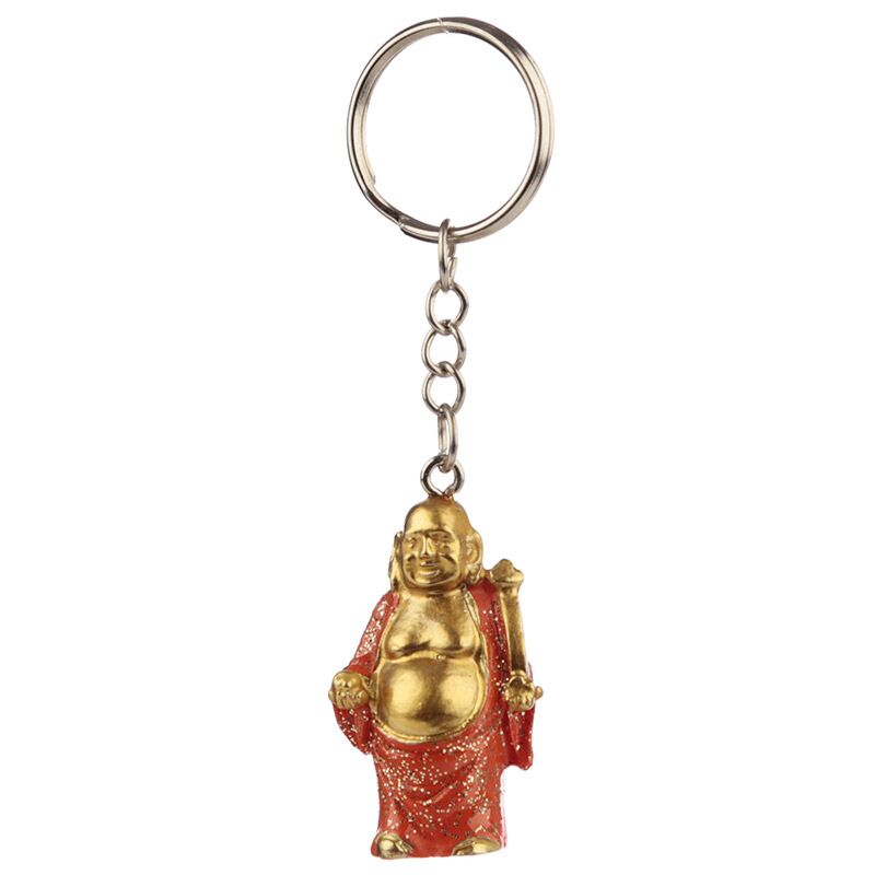 Load image into Gallery viewer, Chinese lachende boeddha glitter sleutelhanger
