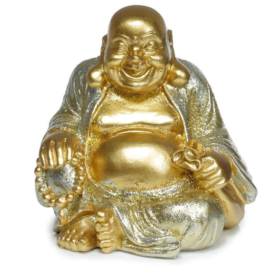 Mini glitter chinese lachende boeddha 8cm