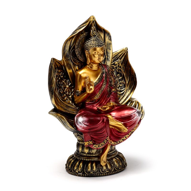 Load image into Gallery viewer, Rood goud thaise boeddha zittende lotus
