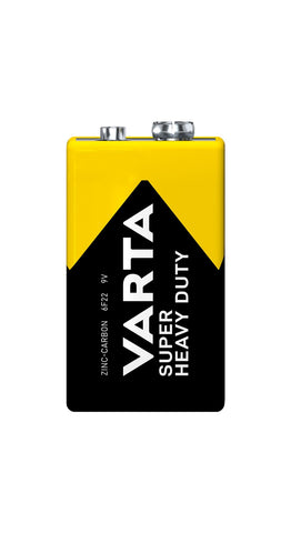 Varta Superlife 9V. Zinc-Carbon. per Unit. (hang packaging)