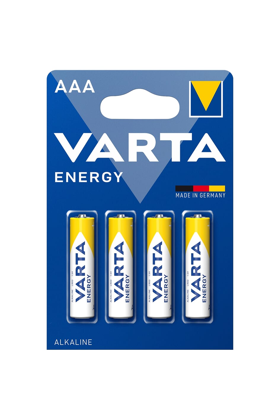 Varta Energy alkaline batteries AAA blister per 4. (hanging packaging)