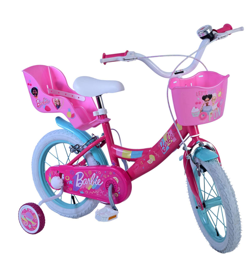 Load image into Gallery viewer, Barbie Kinderfiets Meisjes 14 inch Roze Twee handremmen
