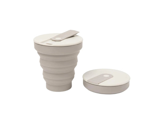 Beewise opvouwbare siliconen reisbeker - lichtgrijs - 355ml