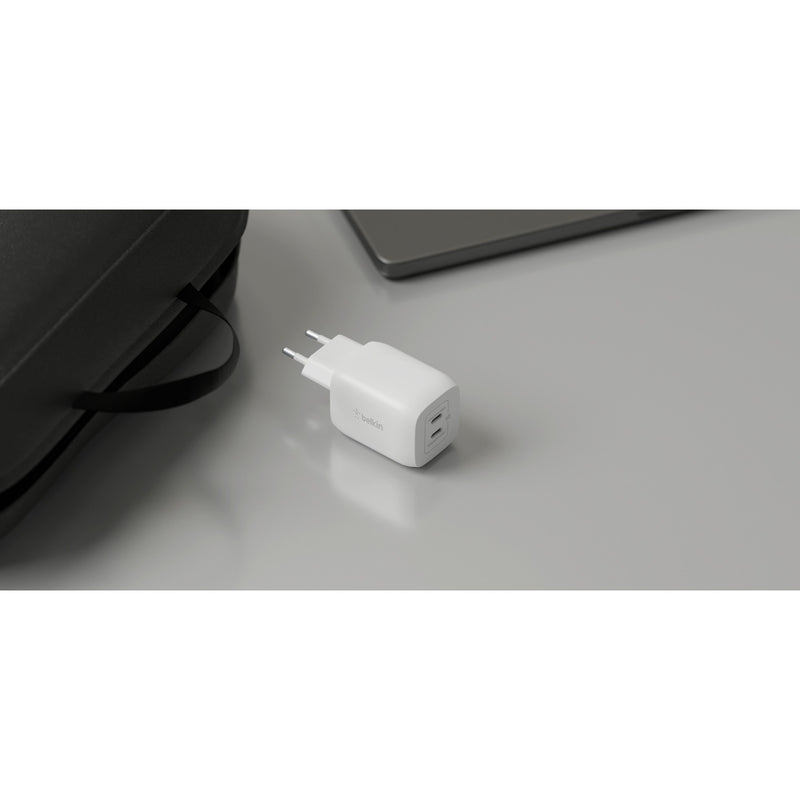 Load image into Gallery viewer, Belkin BoostCharge 2-poorts USB-C GaN-wandlader met P
