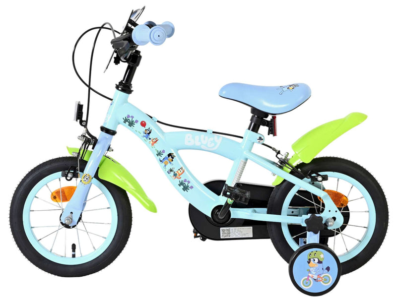 Afbeelding laden in galerijviewer, Bluey kinderfiets - uni - 12 inch - lichtblauw - twee handremmen
