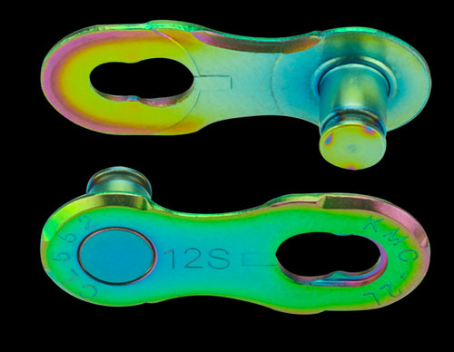 Kmc verbindingsschakel connector 12nr aurora green 2pcs card