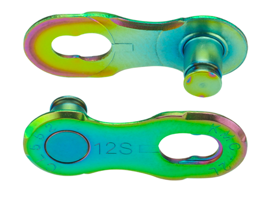 Kmc verbindingsschakel connector 12nr aurora green 2pcs card