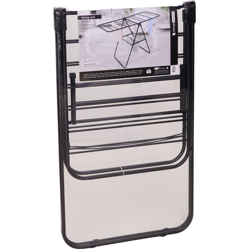 Load image into Gallery viewer, Storage solutions droogrek 15 meter t-model metaal 136,x59x93,5cm zwart 2kg
