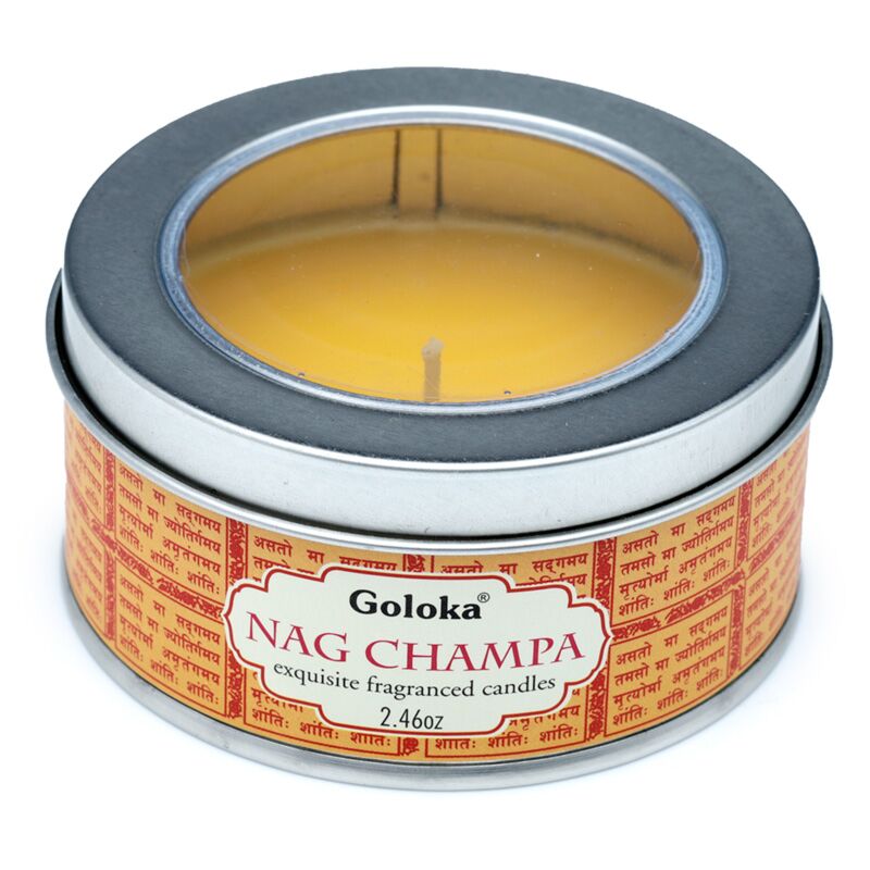 Load image into Gallery viewer, Goloka nag champa paraffine wax geurkaars in blik
