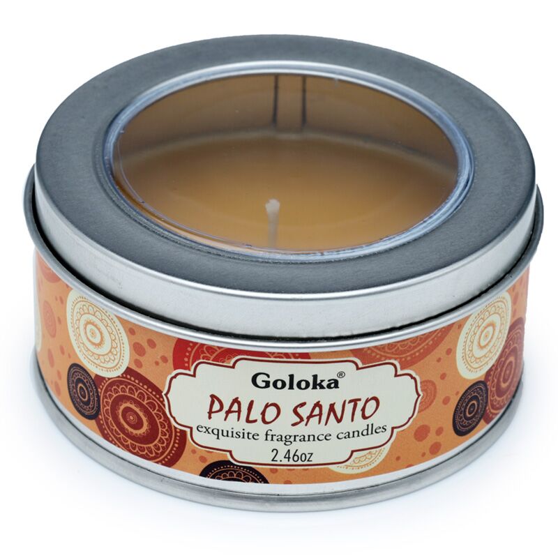 Load image into Gallery viewer, Goloka palo santo paraffine wax geurkaars in blik

