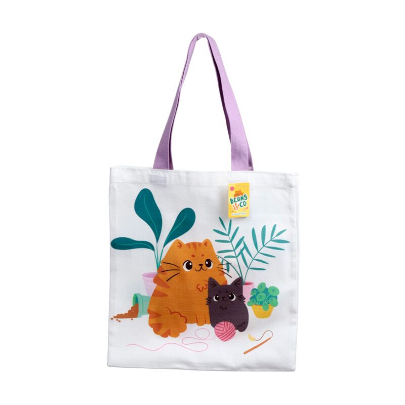 Load image into Gallery viewer, Beans co katten herbruikbare polykatoen tas
