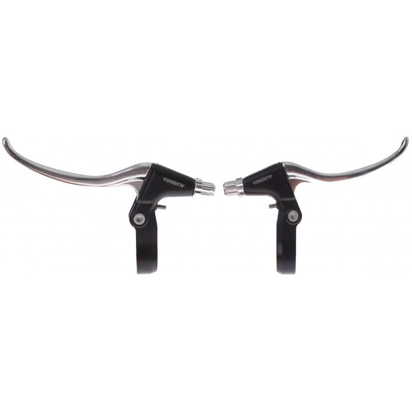 brake lever set V-brake 4-finger black/silver 2-piece