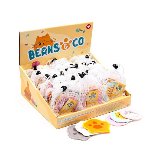 Set van 6 beans co katten herbruikbare wattenschijfjes