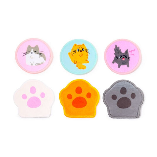 Set van 6 beans co katten herbruikbare wattenschijfjes