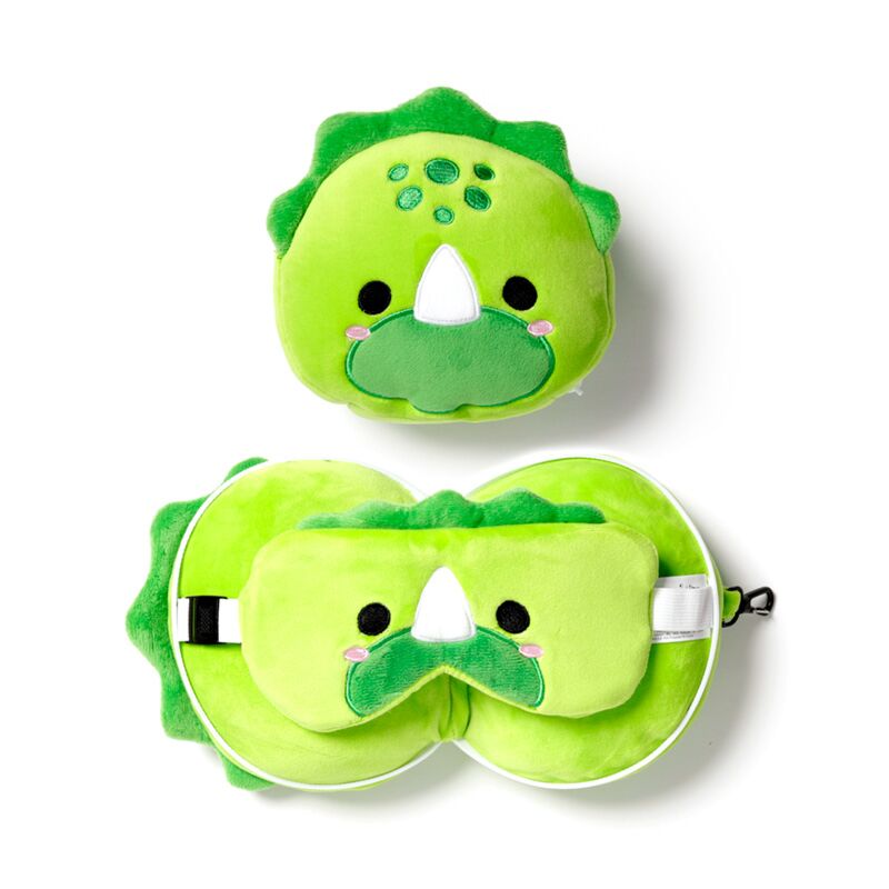 Load image into Gallery viewer, Ty relaxeazzz dinosaurus rond reiskussen slaapmasker
