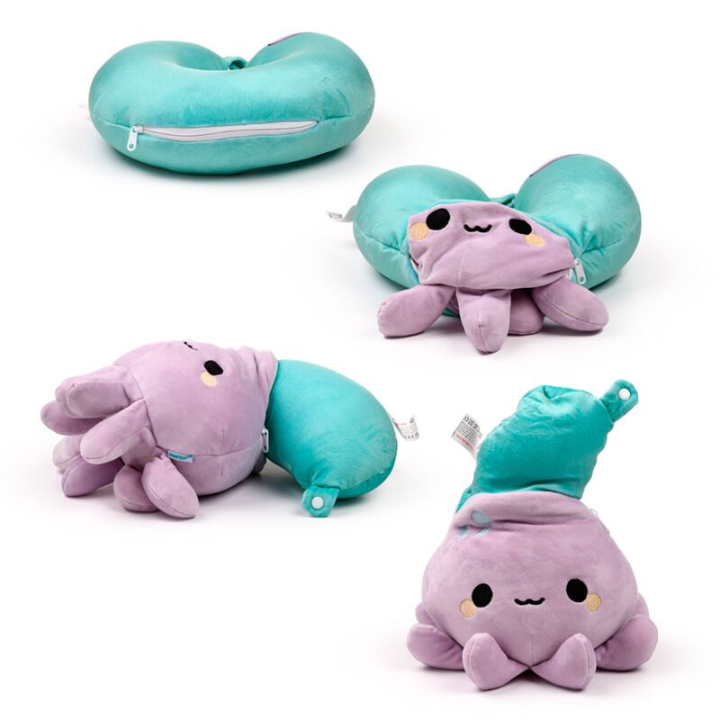Load image into Gallery viewer, Swapseazzz adoramals octopus 2-in-1 pluche reiskussen
