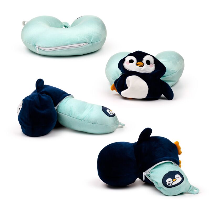 Load image into Gallery viewer, Swapseazzz adoramals pinguin 2-in-1 pluche reiskussen
