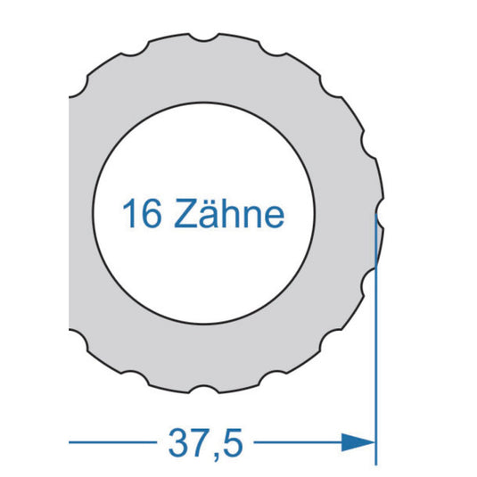 Cycplus cyclus gereedschap power.tool 1-zijdig t16 37.5