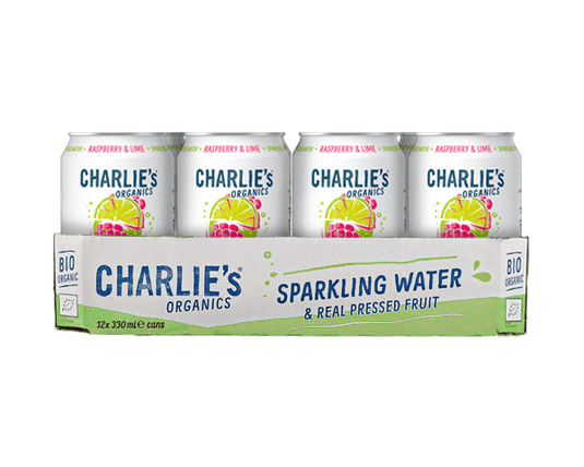 Charlie's organics sparkling water raspberry lime bio (12x 33cl)