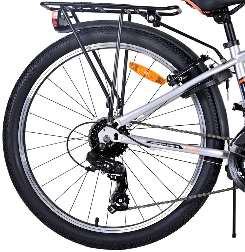 Load image into Gallery viewer, Volare Cross Kinderfiets Jongens 24 inch Zilver 18 versnellingen Twee handremmen

