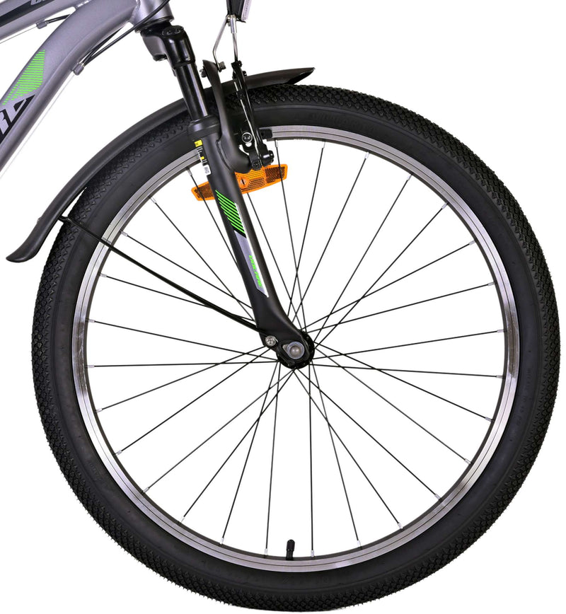 Load image into Gallery viewer, Volare Cross Kinderfiets - Jongens - 24 inch - Grijs - 18 versnellingen - Twee handremmen
