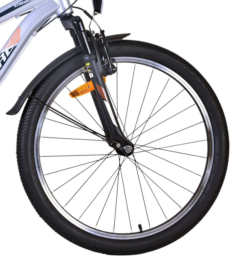 Load image into Gallery viewer, Volare Cross Kinderfiets Jongens 24 inch Zilver 18 versnellingen Twee handremmen
