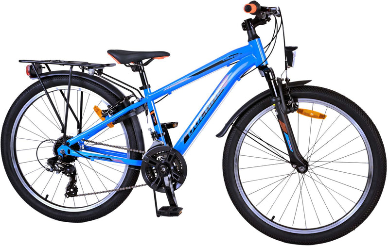 Load image into Gallery viewer, Volare Cross Kinderfiets - Jongens - 24 inch - Blauw - 18 versnellingen - Twee handremmen
