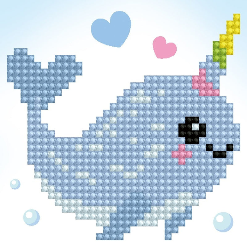 Load image into Gallery viewer, Magic narwhal diamond dotz in frame: 9x9 cm (dd1.029f)
