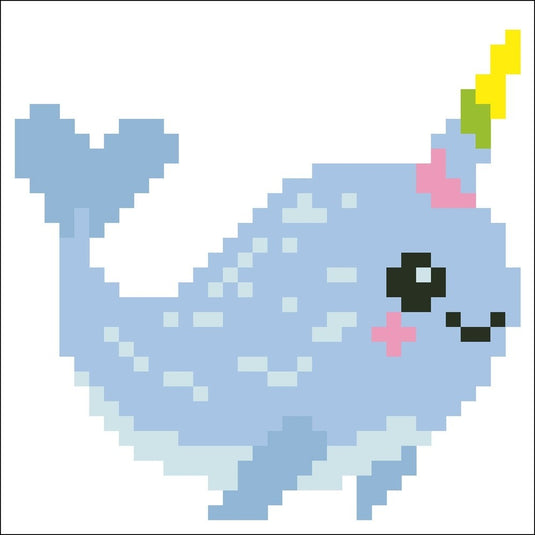 Magic narwhal diamond dotz in frame: 9x9 cm (dd1.029f)