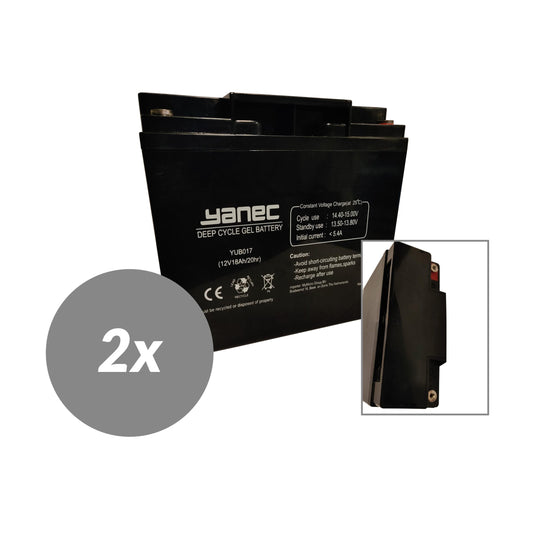 Yanec gel accu 12v 18ah vervangingsset (excl. kabels)