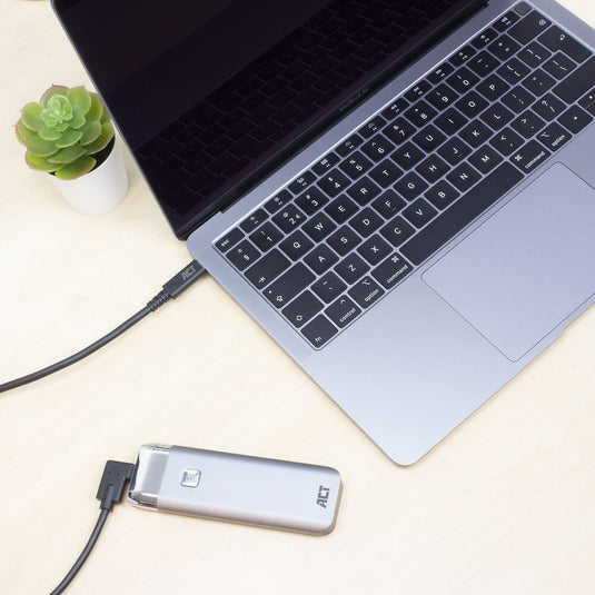 Act usb 3.2 gen1 aansluitkabel c male - c male (haaks) 1m