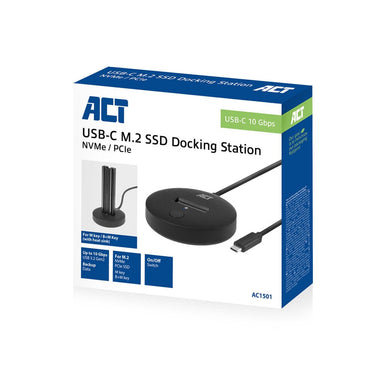 Act connectivity m.2 nvme pcie ssd dockingstation, usb-c 3.2 gen2 (zwart)