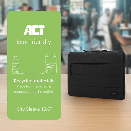 Act city laptop sleeve 15,6 inch, zwart