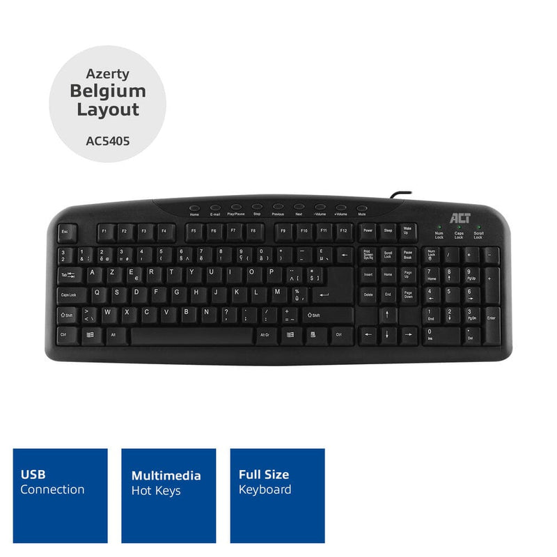 Load image into Gallery viewer, Act toetsenbord usb, azerty, zwart
