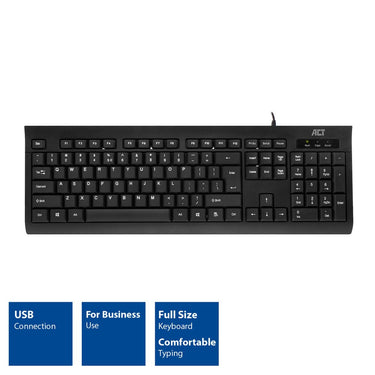 Ty toetsenbord act ac5410 zwart qwer (vs)