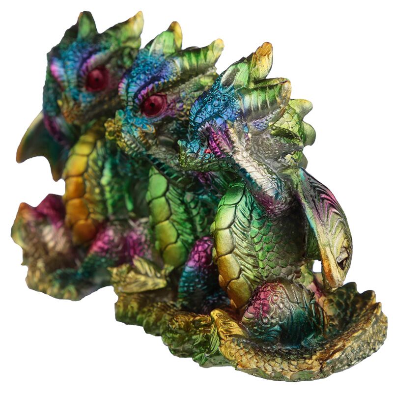 Load image into Gallery viewer, Regenboog draak metallic horen zien zwijgen
