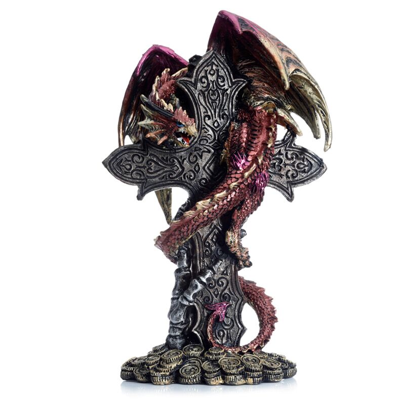Load image into Gallery viewer, Dark legends keltisch kruis schatbewaarder draak
