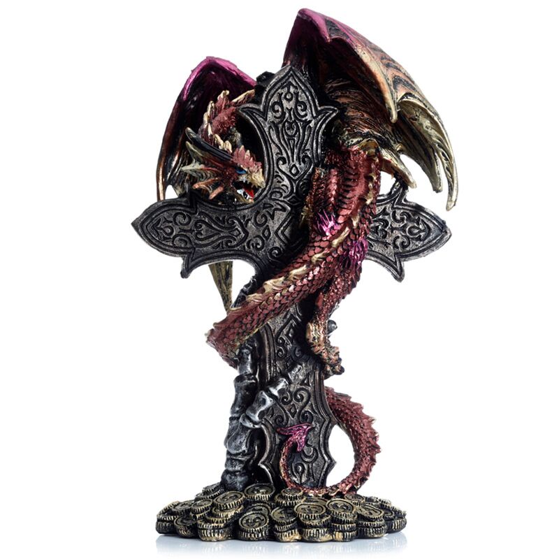 Load image into Gallery viewer, Dark legends keltisch kruis schatbewaarder draak
