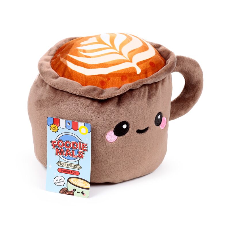 Load image into Gallery viewer, Foodiemals cappuccino pluche deurstopper
