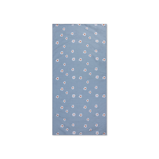 Daisy flower | blauwe microveze handdoek 135 x 65 cm