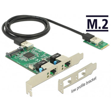 DeLOCK DeLOCK Converter M.2 Key B+M male > 2 x Gigabit LAN