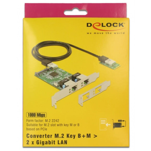 Load image into Gallery viewer, DeLOCK DeLOCK Converter M.2 Key B+M male > 2 x Gigabit LAN
