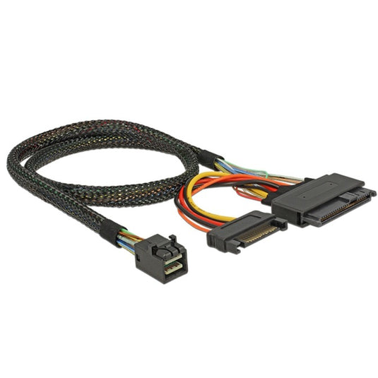 DeLOCK SFF-8643 male > U.2 SFF-8639 female + SATA voeding
