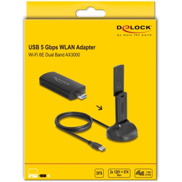 Load image into Gallery viewer, DeLOCK Wi-Fi 6E Dual Band WLAN USB Adapter AX3000

