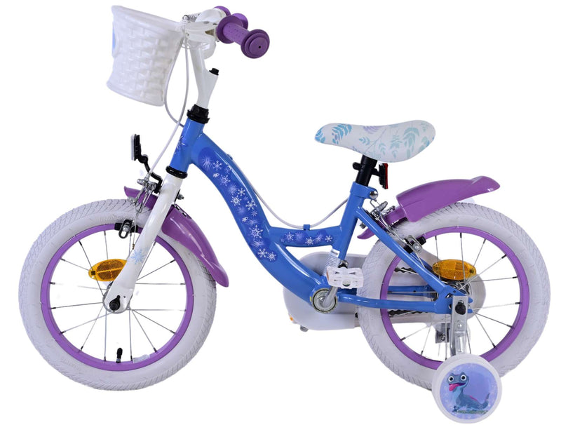 Load image into Gallery viewer, Disney Frozen 2 Kinderfiets Meisjes 14 inch Blauw Paars Twee handremmen
