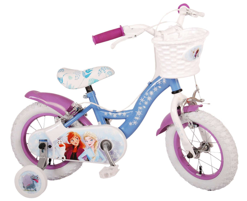 Load image into Gallery viewer, Disney Frozen 2 Kinderfiets - Meisjes - 12 inch - Blauw Paars - Twee handremmen
