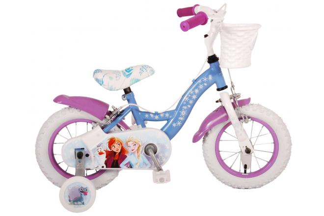 Load image into Gallery viewer, Disney Frozen 2 Kinderfiets - Meisjes - 12 inch - Blauw Paars - Twee handremmen
