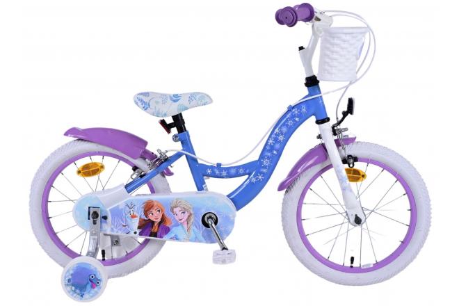 Load image into Gallery viewer, Disney Frozen 2 Kinderfiets Meisjes 16 inch Blauw Paars Twee handremmen
