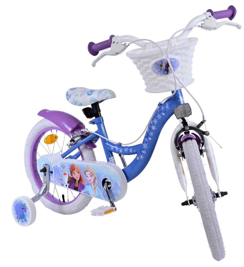 Load image into Gallery viewer, Disney Frozen 2 Kinderfiets Meisjes 16 inch Blauw Paars Twee handremmen

